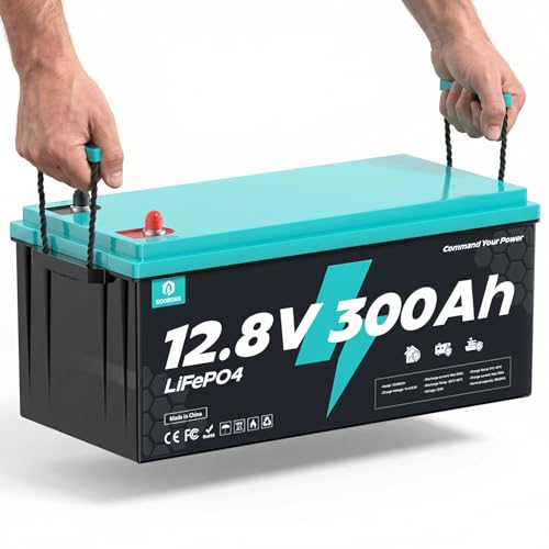 ECOBOSS 12V 300Ah LiFePO4 Battery 3840Wh Deep Cycle Lithium Battery 200A BMS 15000+ Cycles Low-Temp Cutoff Protection Lithium Battery for Solar RV Marine Off Grid