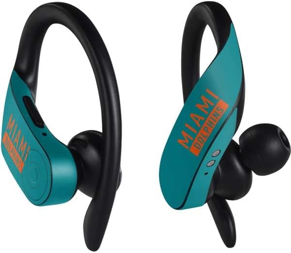 Skinit Decal Audio Skin Compatible with PowerBeats Pro - Officially Licensed NFL Miami Dolphins Teal Performance Series Design
