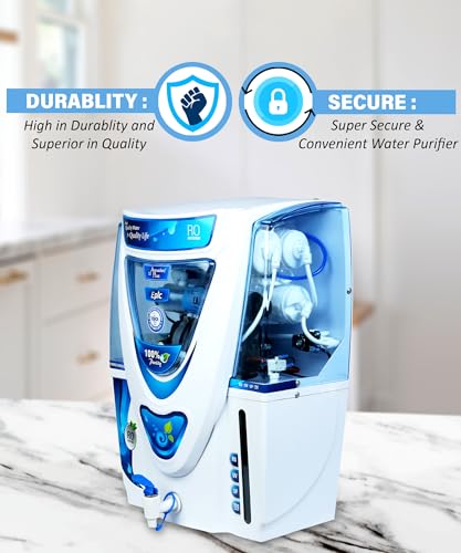 Image of Aquatec Plus - Epic 15L RO+UV+UF+TDS Water Purifier for Home (White) Work Up to 2500 TDS