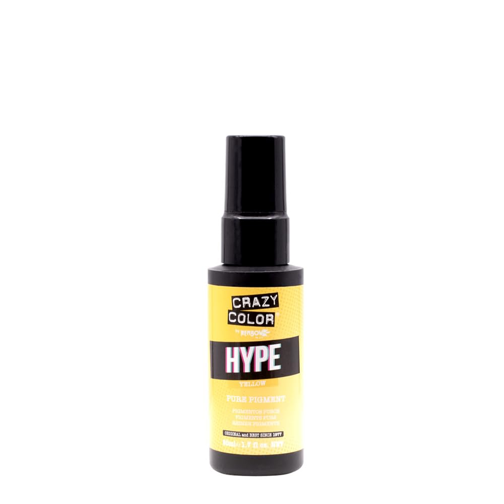 Crazy Color Yellow Power Pigments | Ultra Concentrated Pigments, Custom Toner & Semi-Permanent Dye from Home | Vegan Formula | No Bleach or Ammonia | 50ml