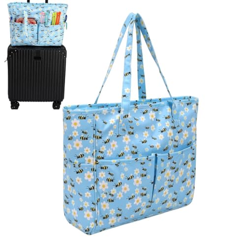 Bolsa para lanas impermeable grande con organizador de ganchillo 2