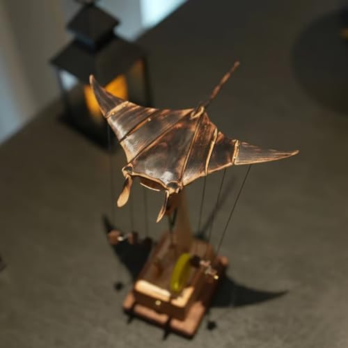 Image of Artisan Wooden Manta Ray Automaton, Upgraded Version Handmade Wooden Electric Bionic Manta Ray Ornament