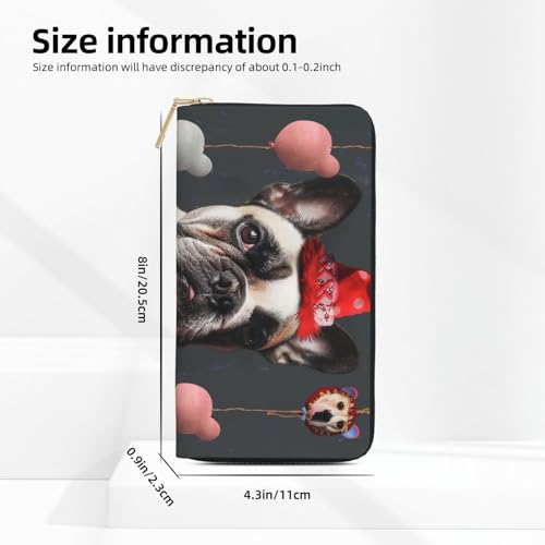 French Bulldog Printed Long Wallet for Women Men Cute Coin Purse with Card Holder4
