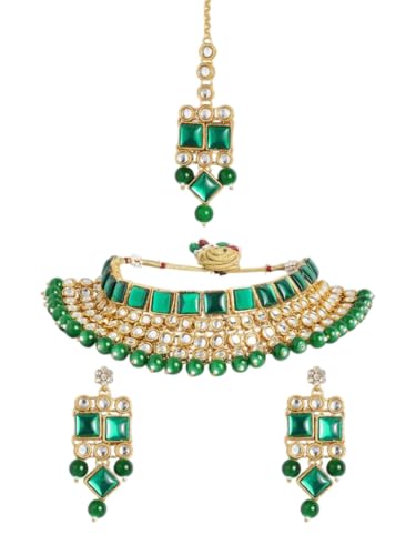Juego de joyas Kundan en latón chapado en oro modelo DMZ-2683 talla S
