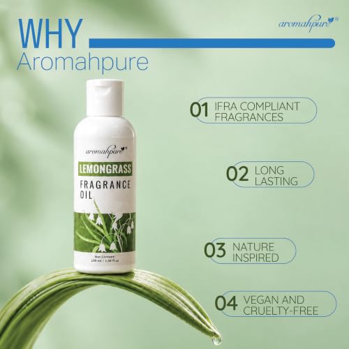 Image of Aromahpure Lemongrass Aroma Oil | 100ml Undiluted & Natural | Long-Lasting Scent for Aromatherapy, Candle & Soap Making, Diffusers, Room Freshener, Humidifier, Bathroom Revitalizer & Home Essentials