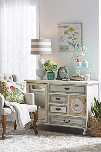 Distressed Aqua Metal Mantel Clock image product image