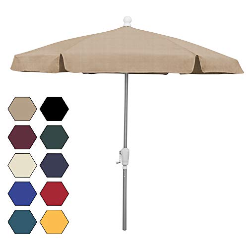 Fiberbuilt Umbrellasfiberbuilt Umbrellas Az7gpua Beige Garden Patio Umbrella Beige With Aluminum Pole Push Up Lift Dailymail