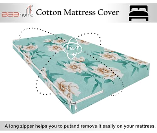 Image of VAS COLLECTIONS Cotton Feel Ultra Soft Mattress Protector Single Bed, 72x36 Inches | Breathable - Hypoallergenic Fitted Bed Protector /Mattresses Cover (72 inchx36 inch - Single, Light Green)