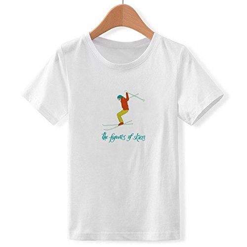 Col ras du cou t-shirt ski blanc résistant pour les activités des petits garçons