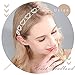 Urieo Silver Crystal Head Band Rhinestone Heart Headband Metal Hairband with Rhinestones Princess Wedding Bridal Headpieces for Women and Girls