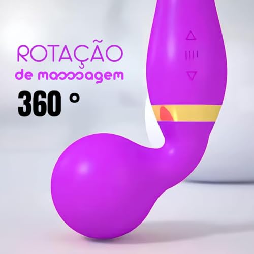 Massageador Vibrador Íntimo Elétrico de Silicone com Ponta Dupla 22 Cm 8 Frequências 2 Velocidades R
