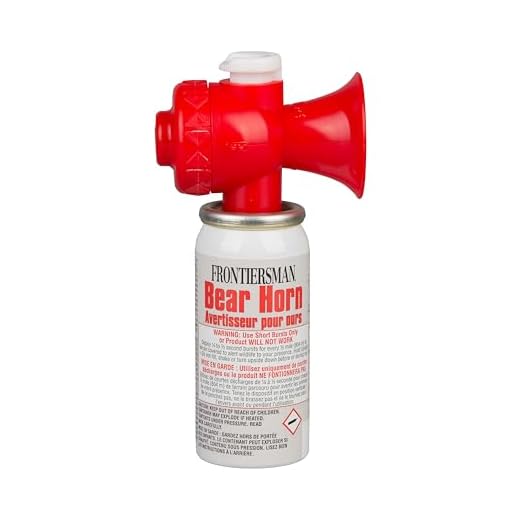 Frontiersman Bear Horn with On/Off Locking Top to Prevent Accidental Deployment, 115dB, Audible up to 0.5 Miles (805 Meters), 60-1/4 Second Bursts