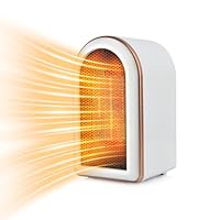 FGHB Heizlüfter Klein Energiesparend, Mini PTC Keramik Elektroheizung Leise,Mobile Heizung Elektrisch Steckdose 1200W/800W & Überhitzungsschutz,Heizungslüfter Heizungsventilator Tischheizung Tragbar