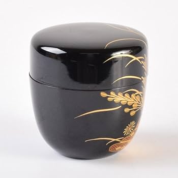 茶道具　漆塗　博堂造　金蒔絵　志のぶ文　棗　共布共箱　V　8713 茶道具 漆塗 博堂造 金蒔絵 志のぶ文 棗 共布共箱 V R6296の通販
