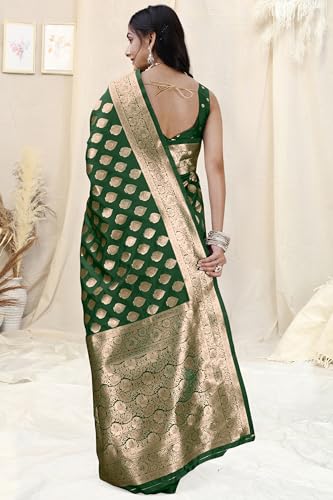 Image of MIRCHI FASHION Women Saree | Banarasi Silk Woven Design Daily Regular Use Sari with Blouse