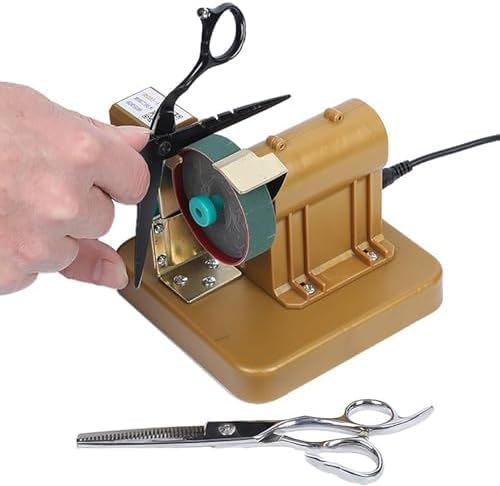 Haarscheren-Schleifmaschine, Scheren-Schleifwerkzeug, Motordrehzahl 9600 U/min, Ausgestattet Mit 12 Garnschlaufen, Friseurscheren-Schärfer Polierer Für Friseurscheren, Schneiderscheren, Messer