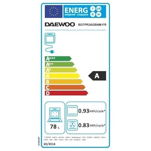 Four encastrable Pyrolyse Chaleur pulsée DAEWOO BO7PR28GBNM Porte froide 595 x 575 x 595 cm - vue 5