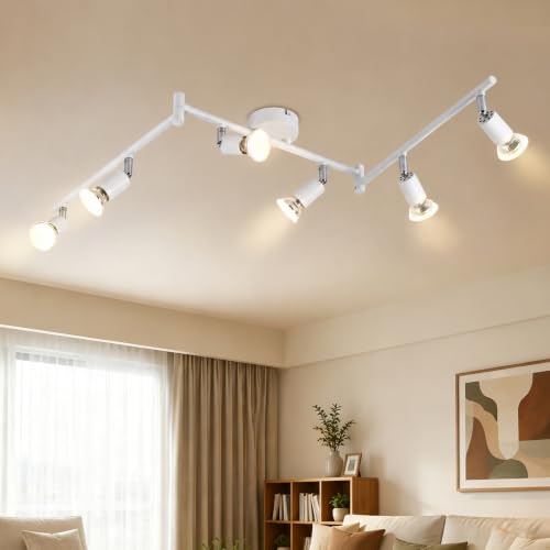 Lichtmaler LED Deckenlampe 6 Flammig Deckenstrahler Weiß Deckenleuchte GU10