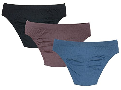Image of Bralux Mens Briefs Combed Cotton Solid Underwear Combo Set with Soft Concealed Waistband