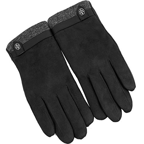 BTXXYJP 冬の手袋暖かい厚い冬プラスカシミヤタッチスクリーンメンズアウトドア乗馬アウトドアグローブ (Color : グレー, Size : One Size)