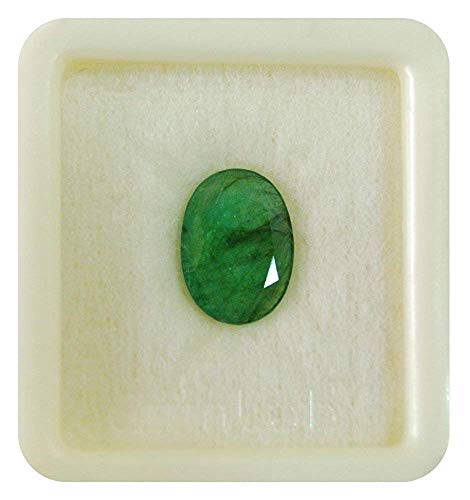 Émeraude certifiée Ratti 4,25 carats véritable pierre verte de collection B06WD6X1MRNAMZ