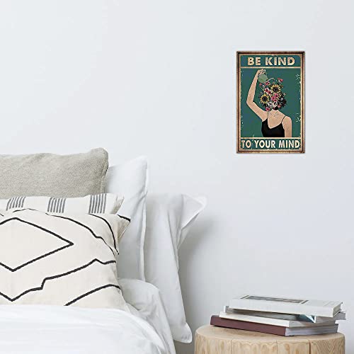 Bestylez Vintage Poster Tin Signs Gift For Women Home Boho Office Plant Room Wall Decor Be Kind To Your Mind Metal Sign (951) #TOP3