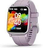 Pantalla táctil completa a color TFT de 1.69 pulgadas(Admite Español): El smartwatch viene con una pantalla TFT-LCD de 1.69 pulgadas que proporciona una profundidad de color increíble y una claridad excepcional. La pantalla es tacto suave con cristal 2.5D duradero de una resolución de pantalla de 240x280 que le permite ver los datos de forma clara y sencilla. La pantalla cristal líquido IPS y Fondo personalizable y 4 niveles de brillo ajustables que le ofrece mejor experiencia visual