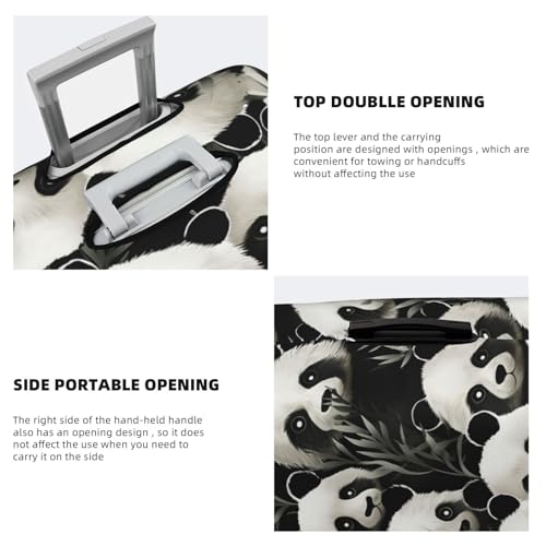 Panda Graphic Black and White Travel Luggage Cover Elastic Washable Suitcase Cover Protector Fashion Stretch Baggage Covers Dustproof Suitcase Sleeve Fits 18-32 inch luggage Large4