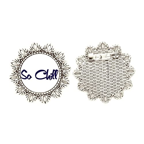 Broche de plata flor So Chill So Cool mediano evita danar tus prendas