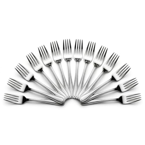 Mumma's LIFE Stainless Steel Dinner Forks Set for Home & Kitchen | 12 cm Fruit Forks with Mirror Finish | Rust Resistant, Silver Cutlery for Fruits, Desserts, Snacks & Dining Table | Set of 6 Piece