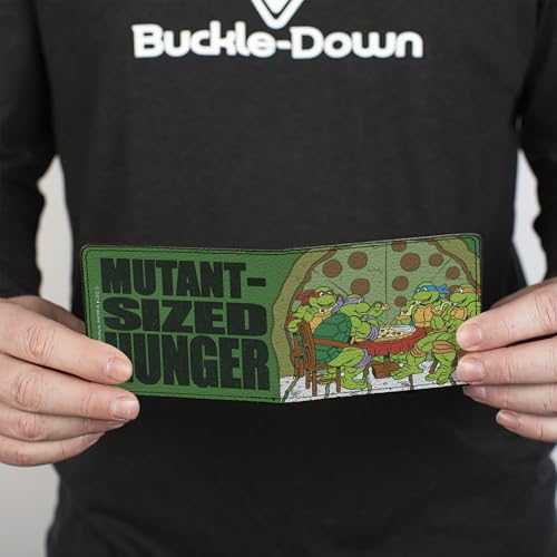 Nickelodeon Men's Buckle-Down PU Bifold Wallet, Ninja Turtles, 4.0" x 3.5"4