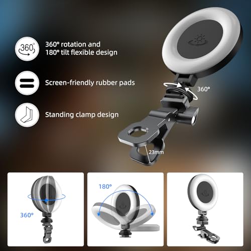 Image of Celfiexpt Selfie Light for Phone, Laptop & Camera, LED Video Light with Clip, Rechargeable Ring Light for Tripod, Dimmable 3 Color Modes, 360 Rotation for Zoom Meetings, Live Streaming