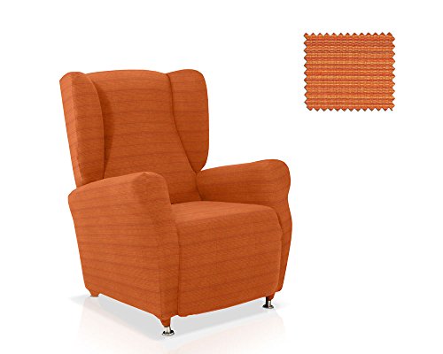 JM Textil Funda sillón Orejero Moraig Tamaño 1 Plaza (Estándar), Color Naranja