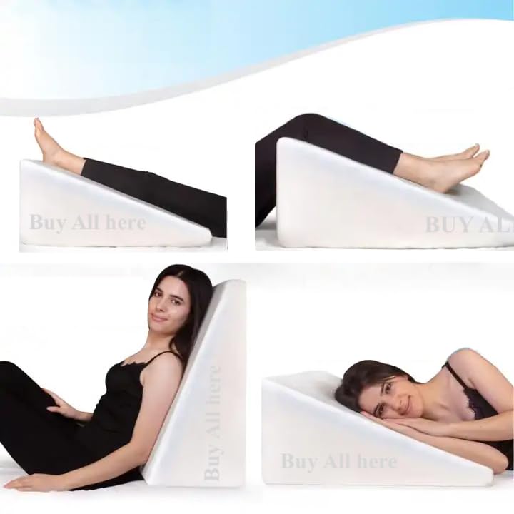 BUY ALL HERE Doctor Designed Orthopedic Maternity Pregnancy Support Large Orthopaedic Triangle Wedge Pillow Acid Reflux Reduce Snoring Back Neck & Sciatica Pain