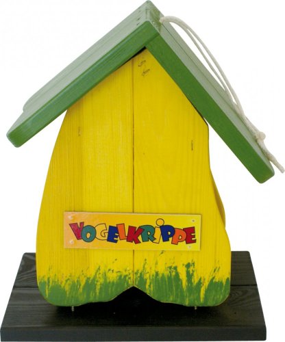 daniplus Vogelhaus, Vogelhäuschen 'Vogelkrippe' handgefertigt und handbemalt - 23 x 17 cm, Höhe: 26,5 cm