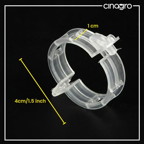 Image of Cinagro Plant Support Clips for Climbing Plants, Set of 100, 4cm Dia | Reusable Stem Holder for Upright Growth, For Vines, Vegetables, Flowers