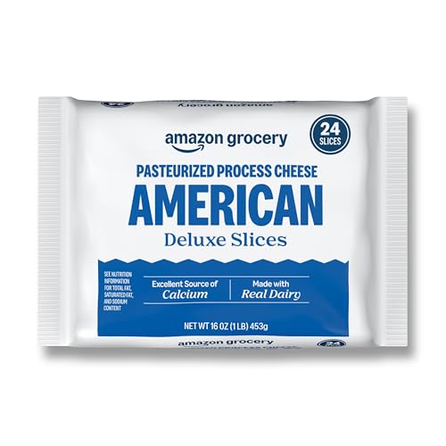 Amazon Grocery, Pasteurized Process American Cheese, 16 Oz, 24 Ct (Previously Happy Belly, Packaging May Vary)