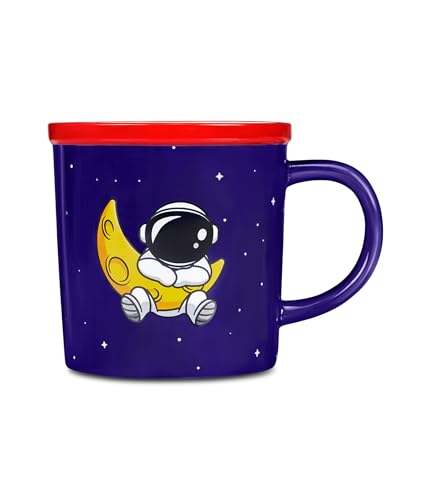 Cartomania Taza de cerámica Space Chill&Refill, azul, cerámica duradera, antimanchas, arañazos y olores, taza de desayuno, accesorios para el hogar, niños, adolescentes y adultos, idea de regalo
