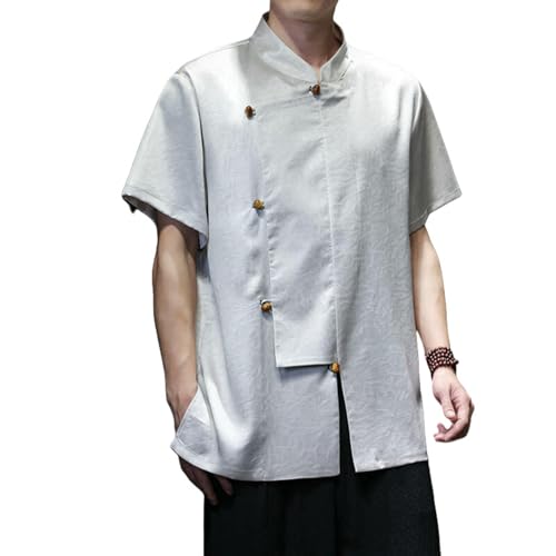 Chemise d'été ample homme style chinois à manches courtes pour vos soirées en terrasse
