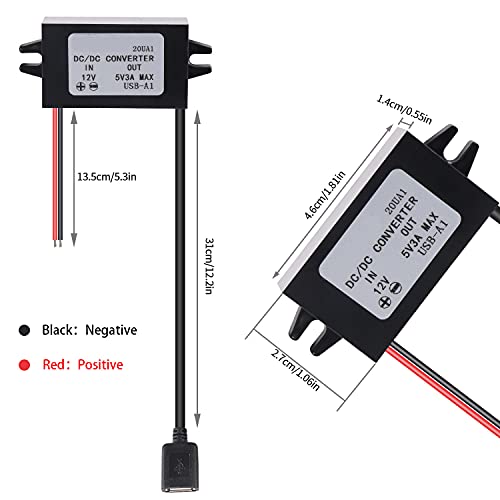 Image of 2Pcs Step Down DC Converter 9V- 35V 12V 24V to 5V 3A DC USB Buck Converter Buck Module USB Output Power Adapter Power Adapter Regulator Car Power