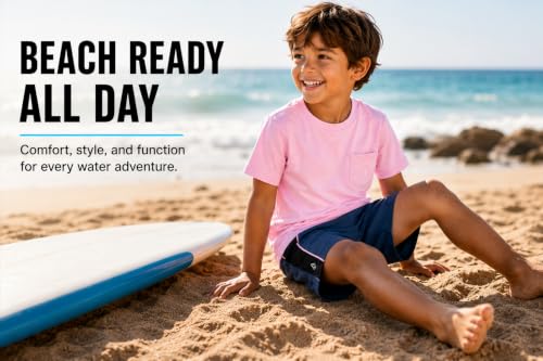 Image of Volcom Baby Boys Swim Set - 2 Piece Short Sleeve Swim Shirt Graphic Tees & Board Shorts - Infant Toddler Little Boys Swimsuit
