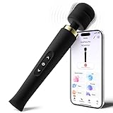 Premium Personal Massagers Woman - Toendi Advanced AI-Sync App Massager, Waterproof Body Massager with 8 Speeds & 5 Modes, 360° Head Massager Muslce Massage Tools, Massagers for Women Men, Black