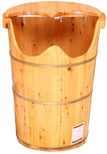 Bañera de pies de madera natural con masaje