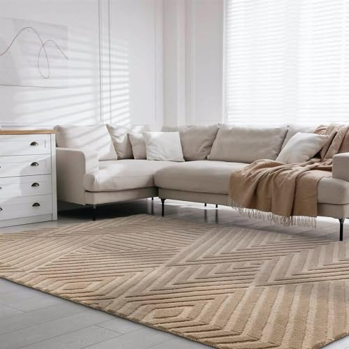 Image of Woolen Modern Collection Tufted Carpet for Living Room Bedroom and Hall Size 8 x 10 Feet Color Multi-5