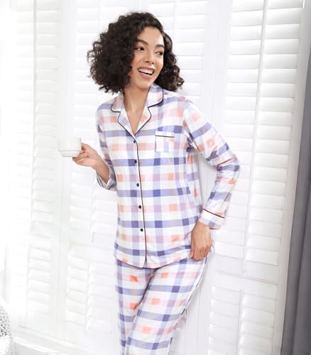 Image of WiWi Viscose from Bamboo Women's Pajamas Set Super Soft Button Down Top and Pants Sleepwear Cooling Pjs S-3X