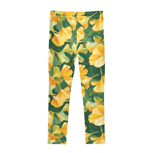 KLL Ginkgo Leaves Girls Active Leggings Comfortable Full Length Workout Pants Sports2
