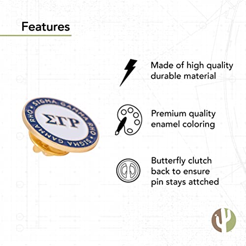 Image of Desert Cactus Sigma Gamma Rho Sorority Lapel Pin SGRho Made of Metal for Formal Wear, Bag and Hat Jewelry, and Tie Tack (Lapel Pin)
