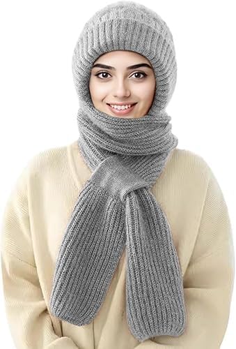 NEW Winter Cap for Women Woolen Cap with Mufflers for Women, 2 in 1 Mask Scarf Knitted Woolen for Women & Girls Muffler Stylish & Scarf Ear Protection (Multicolour)