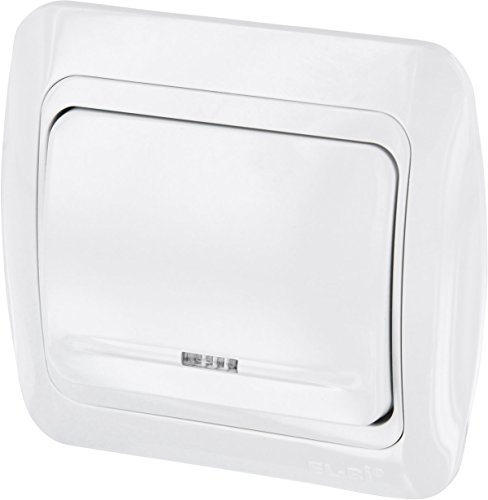 UP Ein-/Ausschalter mit LED - All-in-One - Rahmen + Unterputz-Einsatz + Abdeckung (Serie T1 alpinweiß)