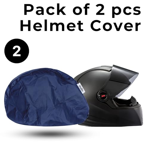 Image of Polyester Helmet Cover - Protects from Dust, Rain, Scratches Dustproof Waterproof Lightweight and Durable Secure Universal Size Storage Bag for Motorcycles Helmets (Pack of 2)